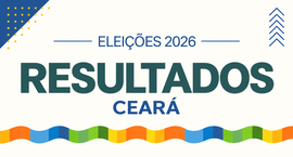 Arte horizontal com fundo bege-claro. Na parte superior, o texto “Eleições 2026”, em azul, apare...