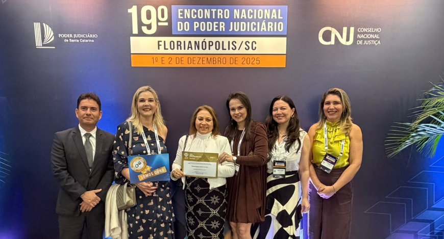 Registro fotográfico feito durante a cerimônia de entrega do Prêmio CNJ de Qualidade, em Florian...