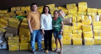 Aproximadamente 8 toneladas de material foram doadas a associação de catadores