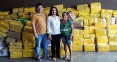 Aproximadamente 8 toneladas de material foram doadas a associação de catadores