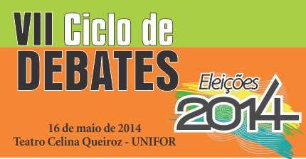 Banner do VII Ciclo de Debates - Eleições 2014, a ser realizado pela EJE-CE