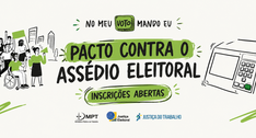 A imagem é um card informativo sobre fundo claro. No topo, centralizado, o texto "NO MEU VOTO MA...