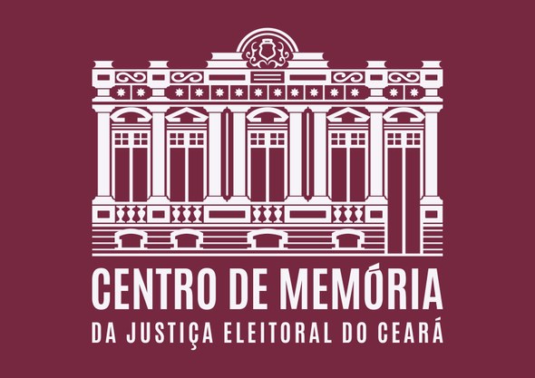 Card gráfico de fundo vinho. Nele, há a logomarca do Centro de Memória da Justiça Eleitoral do C...