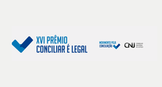A imagem apresenta o logotipo do XVI Prêmio Conciliar é Legal. No lado esquerdo, há um símbolo e...