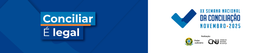 O card está dividido em duas partes. À esquerda, sobre fundo azul, há a frase “Conciliar é legal...