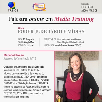 EJE e ASCOM promoverão palestra “Poder Judiciário e Mídias” EJE e ASCOM promoverão palestra “Poder Judiciário e Mídias”