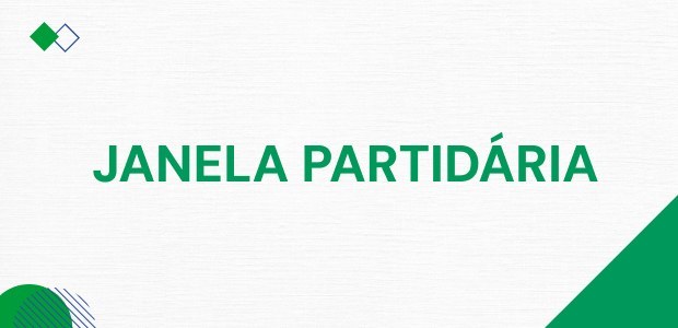 A imagem mostra um slide de apresentação com fundo claro. No centro, está escrito “JANELA PARTID...
