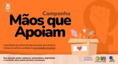 Card gráfico de fundo laranja. No canto esquerdo, há uma marca com o texto: "Nós apoiamos esta c...