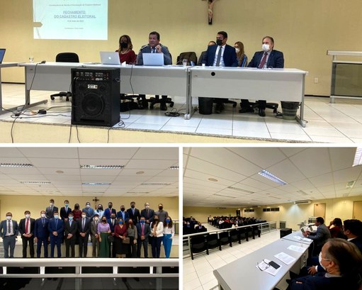 Montagem de fotos da Reunião da Corregedoria em Sobral Montagem de fotos da Reunião da Corregedoria em Sobral. Descrição após notícia.