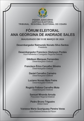 Presidente do TRE-CE convida todos(as) para inauguração do Fórum Eleitoral de Fortaleza Card vertical com fundo branco e cinza. Na parte superior direita, a logo do Poder Judiciário. A...