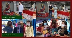Servidores do TRE-CE realizam entrega de cestas natalinas aos colaboradores terceirizados 