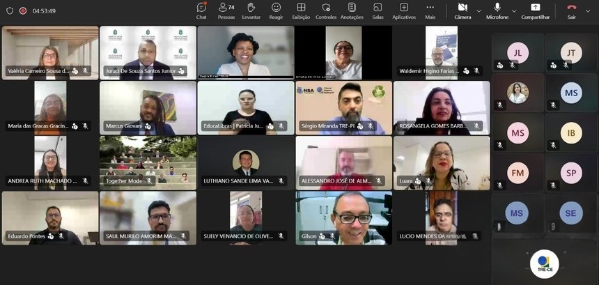 Sub-representação negra na política é debatida pela Justiça Eleitoral do Ceará A imagem mostra a tela de uma reunião virtual realizada pelo Microsoft Teams, com diversos parti...