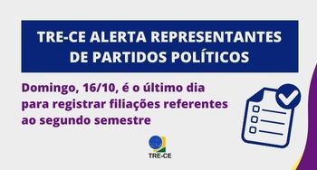 TRE-CE alerta prazo listas de filiados TRE-CE alerta prazo listas de filiados