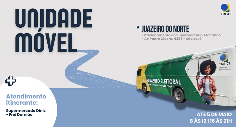 Card gráfico de fundo cinza e detalhes em azul claro. Em destaque, o título “Unidade Móvel” apar...