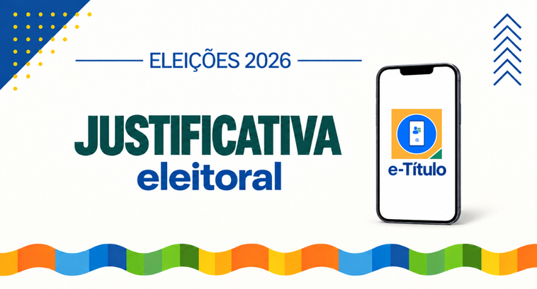 Arte horizontal com fundo branco. No alto, lê-se “Eleições 2026”, em azul, entre duas linhas hor...