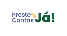 Card gráfico de fundo branco. Ao centro, há a logo do novo projeto, com os texto "Preste Contas"...