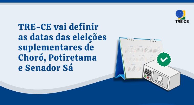 A imagem é um card informativo. No canto superior direito, está o logotipo do TRE-CE. À esquerda...