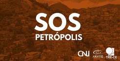 Banner SOS Petrópolis. Descrição ao final da notícia