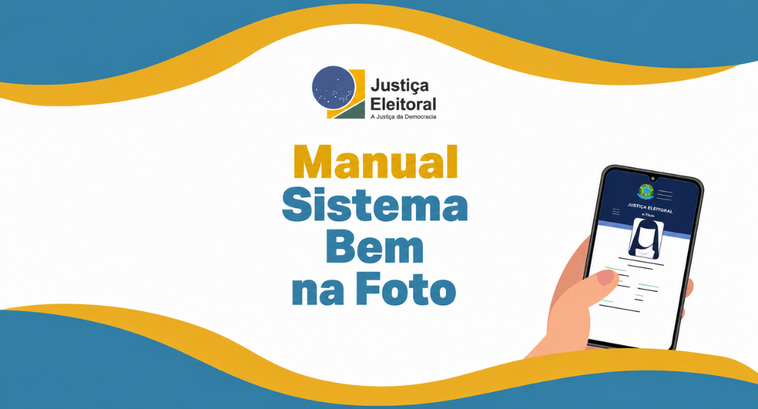 Card horizontal com fundo branco e faixas onduladas azuis e amarelas nas bordas superior e infer...