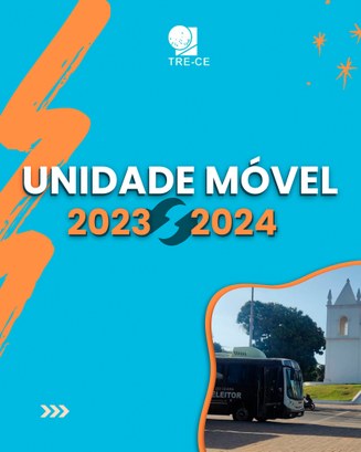 Unidade Móvel do TRE-CE realizou mais de 5300 atendimentos no segundo semestre de 2023 Sequência de 6 cards com fundo azul e detalhes em laranja. No cabeçalho, a logo do TRE-CE. No pr...