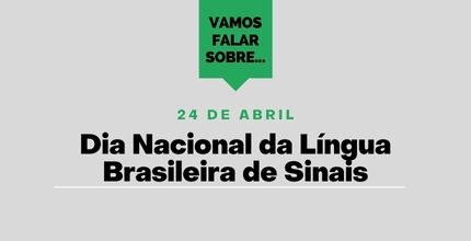 Vamos falar sobre... Banner da série "Vamos falar sobre..." em comemoração ao Dia Nacional da Libras. Descrição após ...
